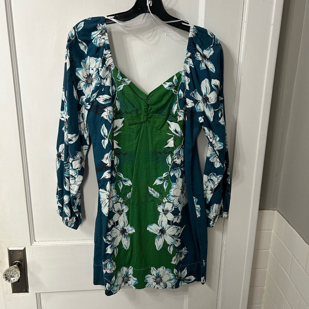 Never Worn Maurices Teal and Green Floral Dress